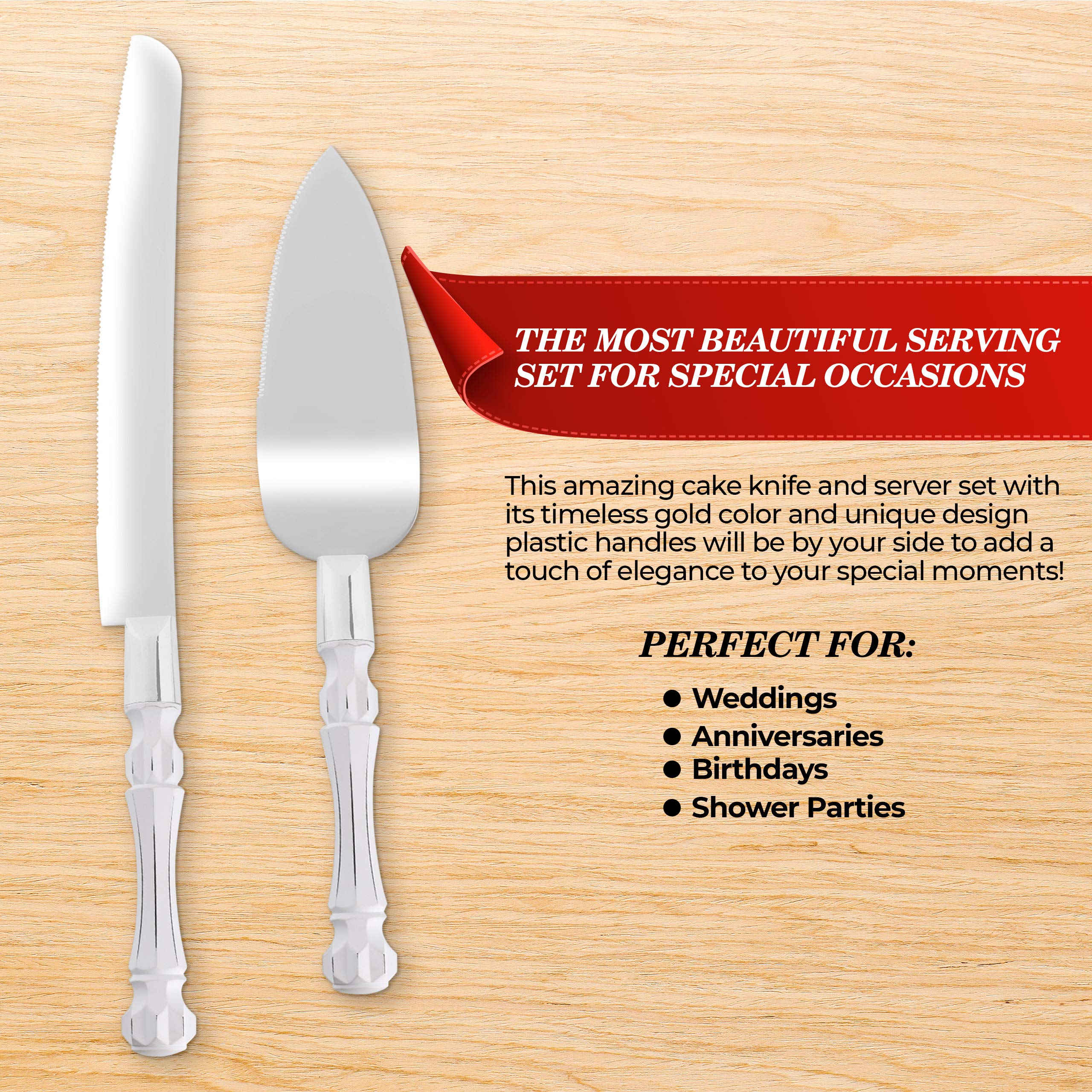 Homi Styles Cake Knife and Server Wedding Cake Knife Set Serving