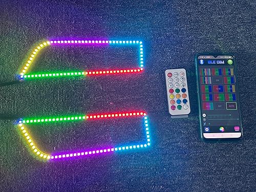 Miniatura 1 de Sando Tech X4 - Anillos de halo LED multicolor para faros delanteros Polaris RZR 9001000 Turbo Bluetooth APP y control remoto Ctrl