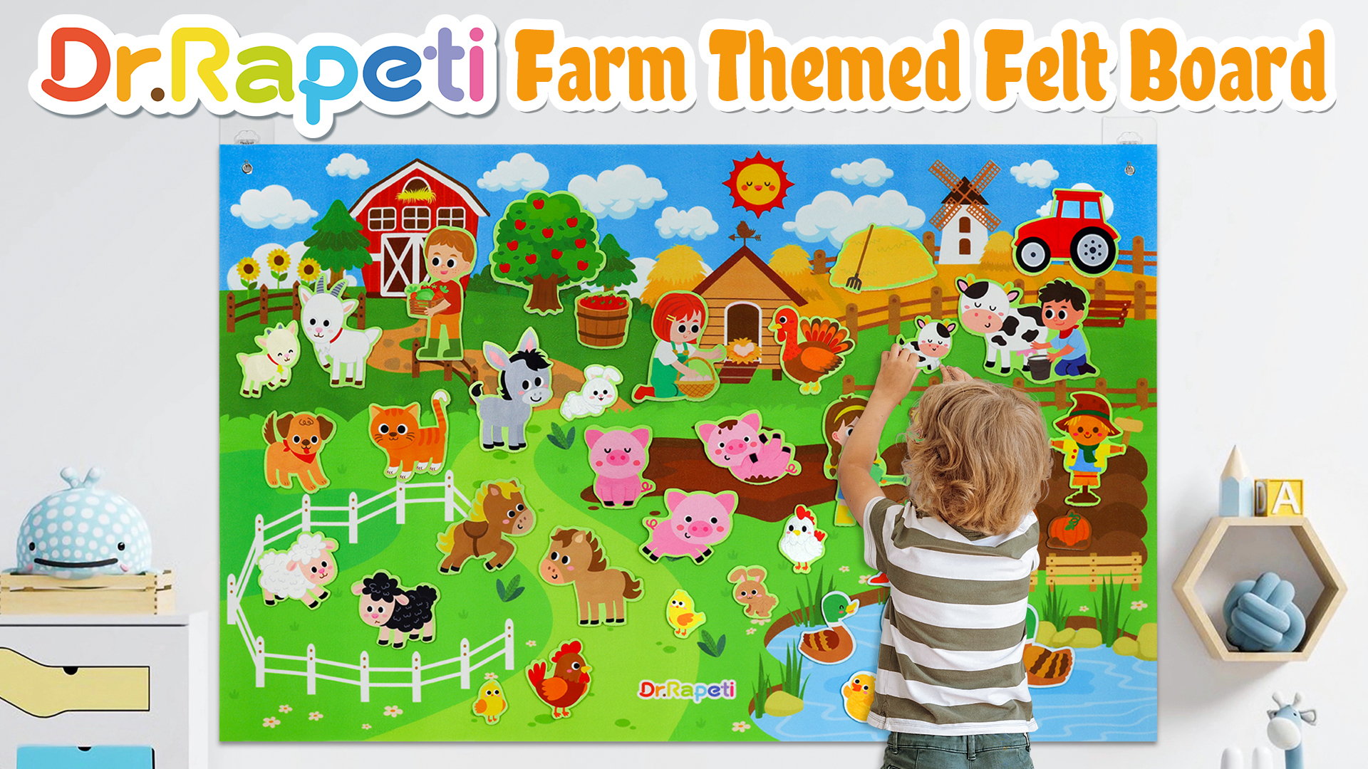 Amazon.com: Dr.Rapeti 43x28 inch Felt Story Board Set, 41Pcs