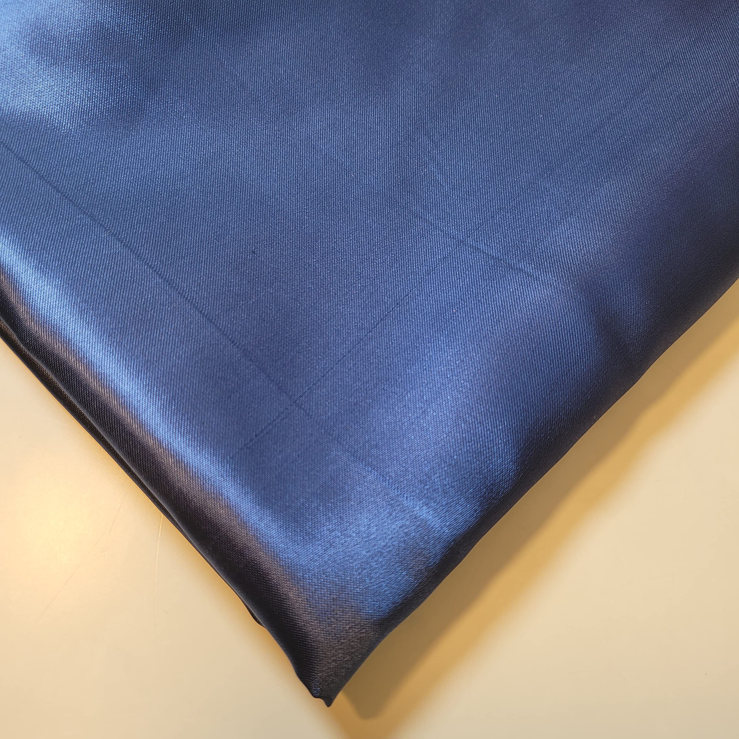 Silky Satin Fabric - Plain Solid Colour Luxury Dressmaking & Craft Material, Blue,navy, 5 Meter - Image 2