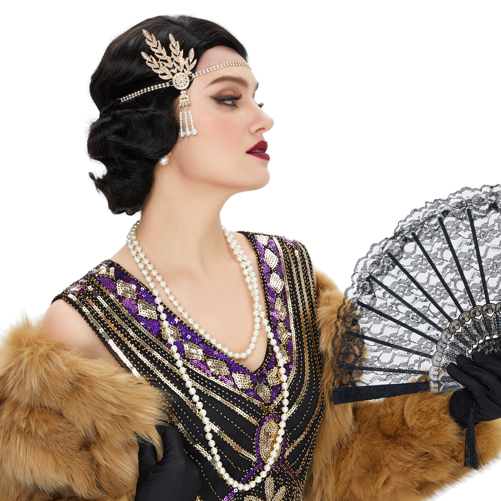 Amazon.com: STfantasy 20S Finger Wave Wig Flapper Curly Synthetic