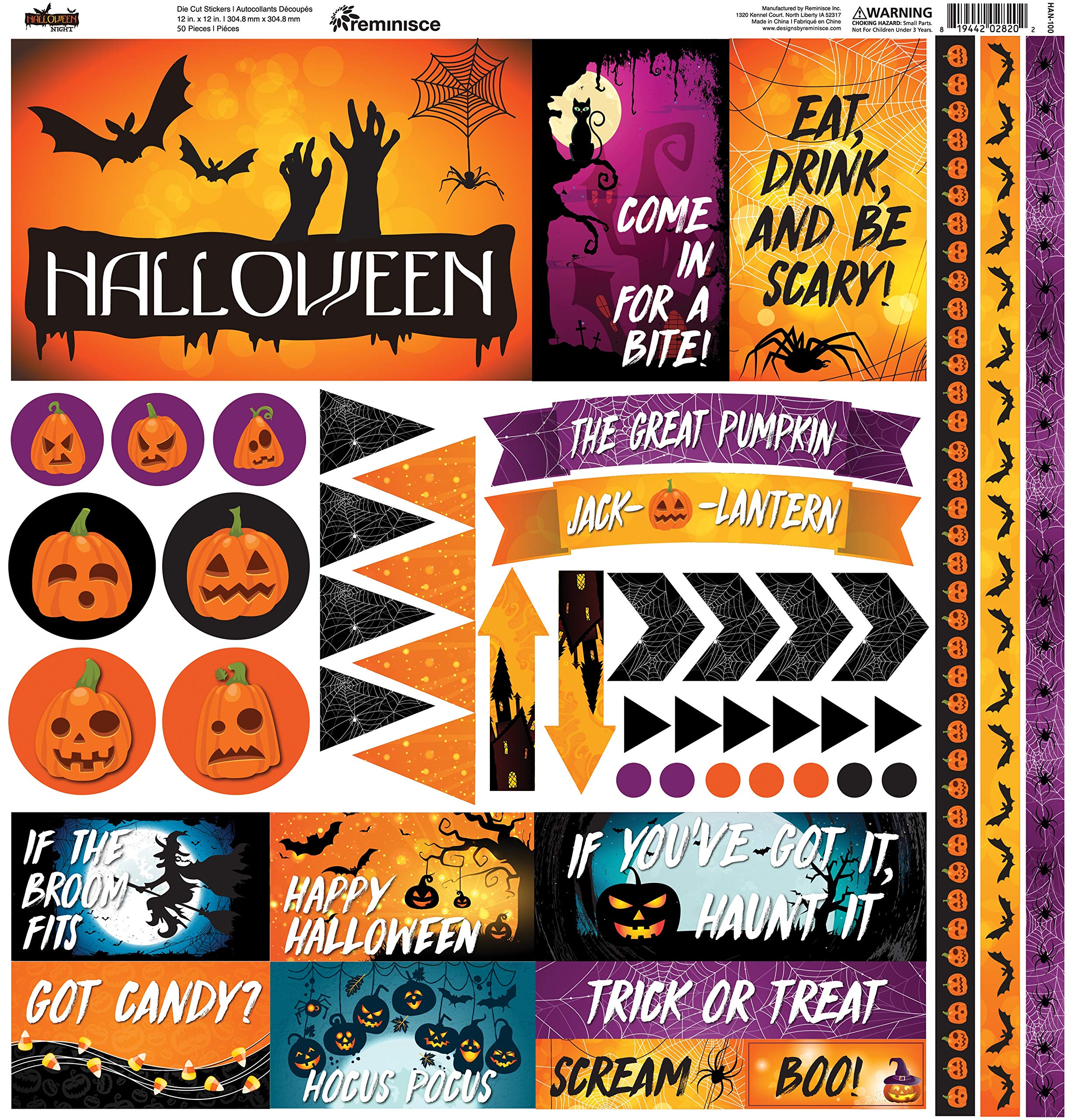 Stickers Halloween Night Reminisce autocollants de décoration de scrapbooking
