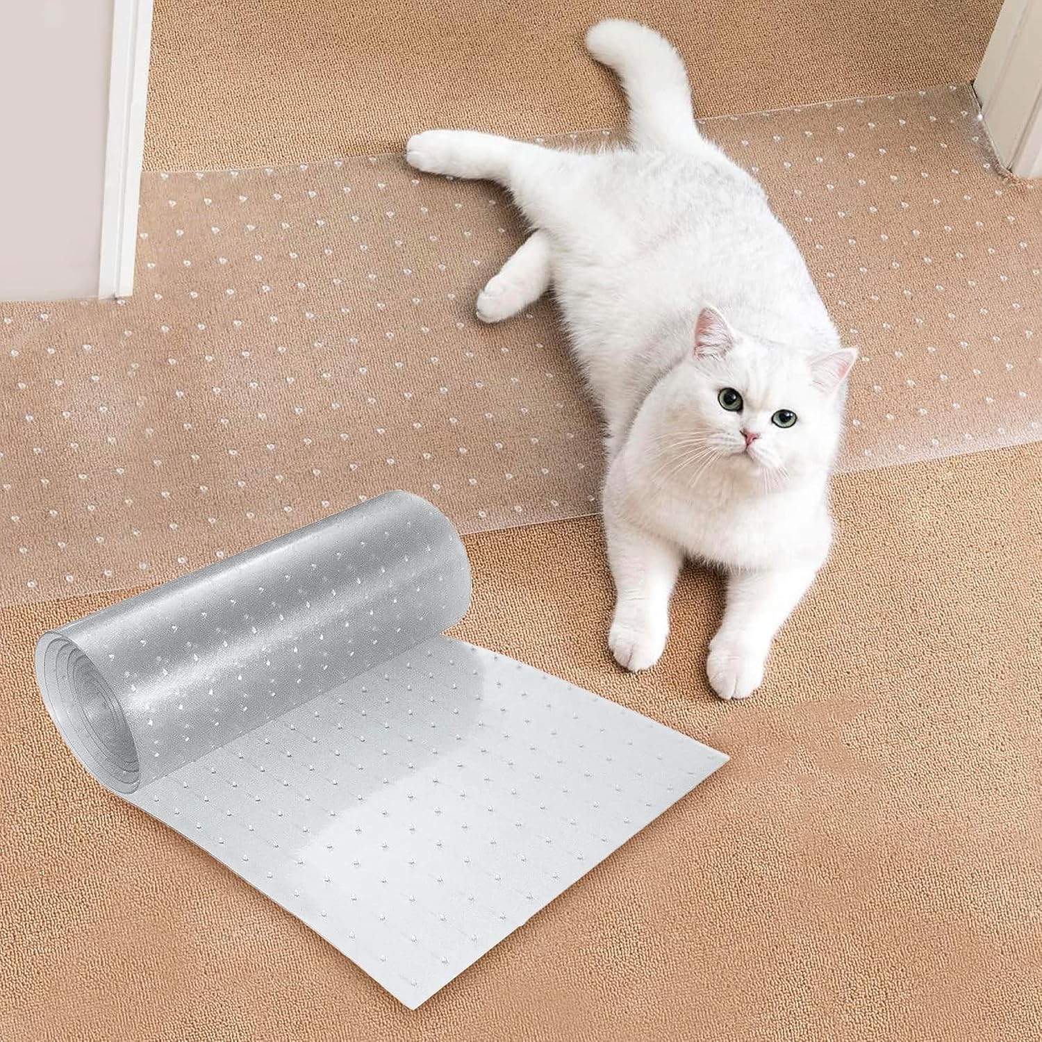 Pawzzzy 8.2Ft Cat Carpet Protector for Doorway, Carpet