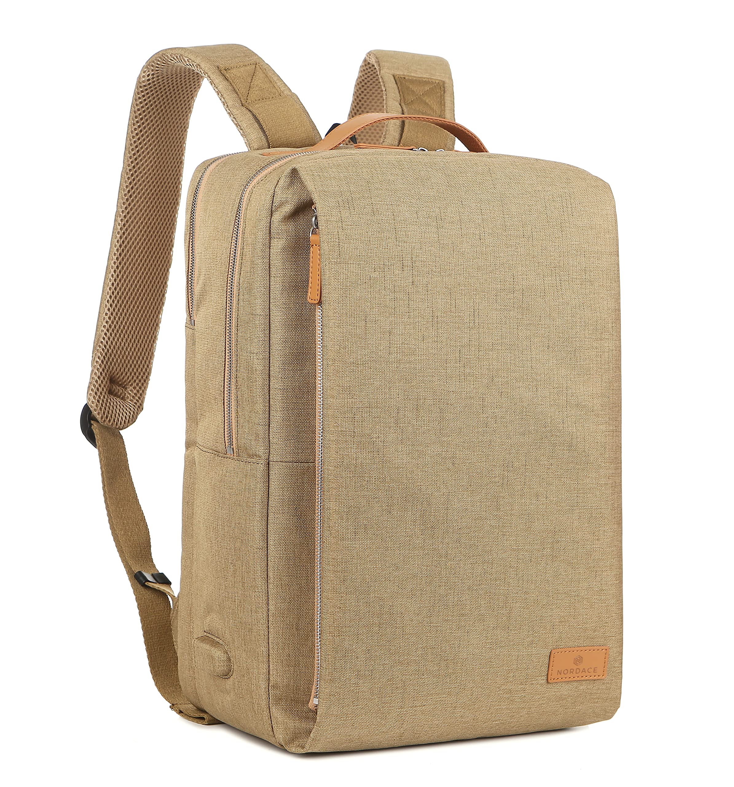 Nordace Siena Smart Backpack with USB Charging - 15.6 Inch Laptop Backpack, 19L Daily Backpack for Travel, Everyday, or Work (Khaki)