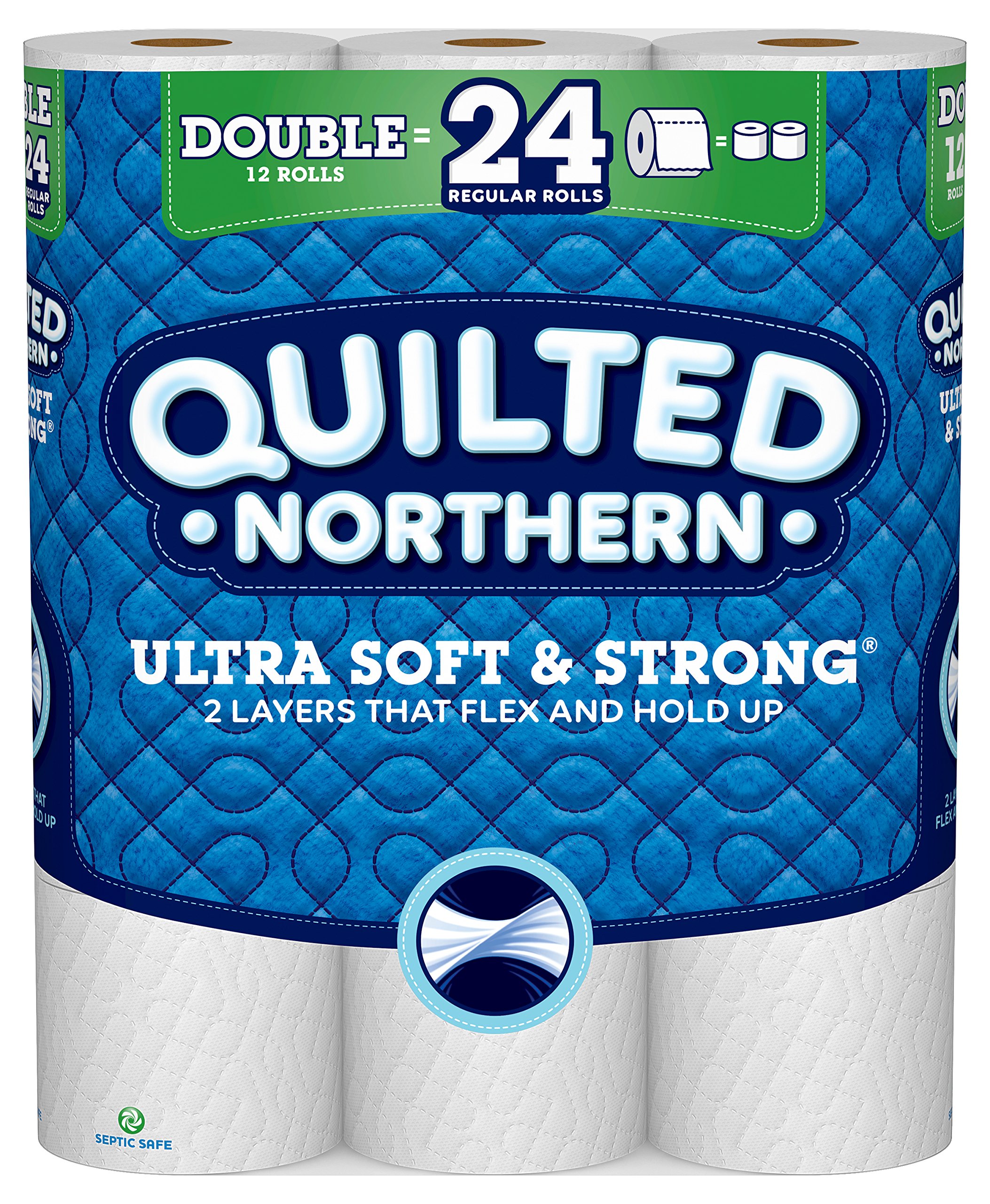 Quilted Northern Ultra Soft & Strong Toilet Paper, 12 Mega Rolls | Biodegradable & SFI Certified - main product image