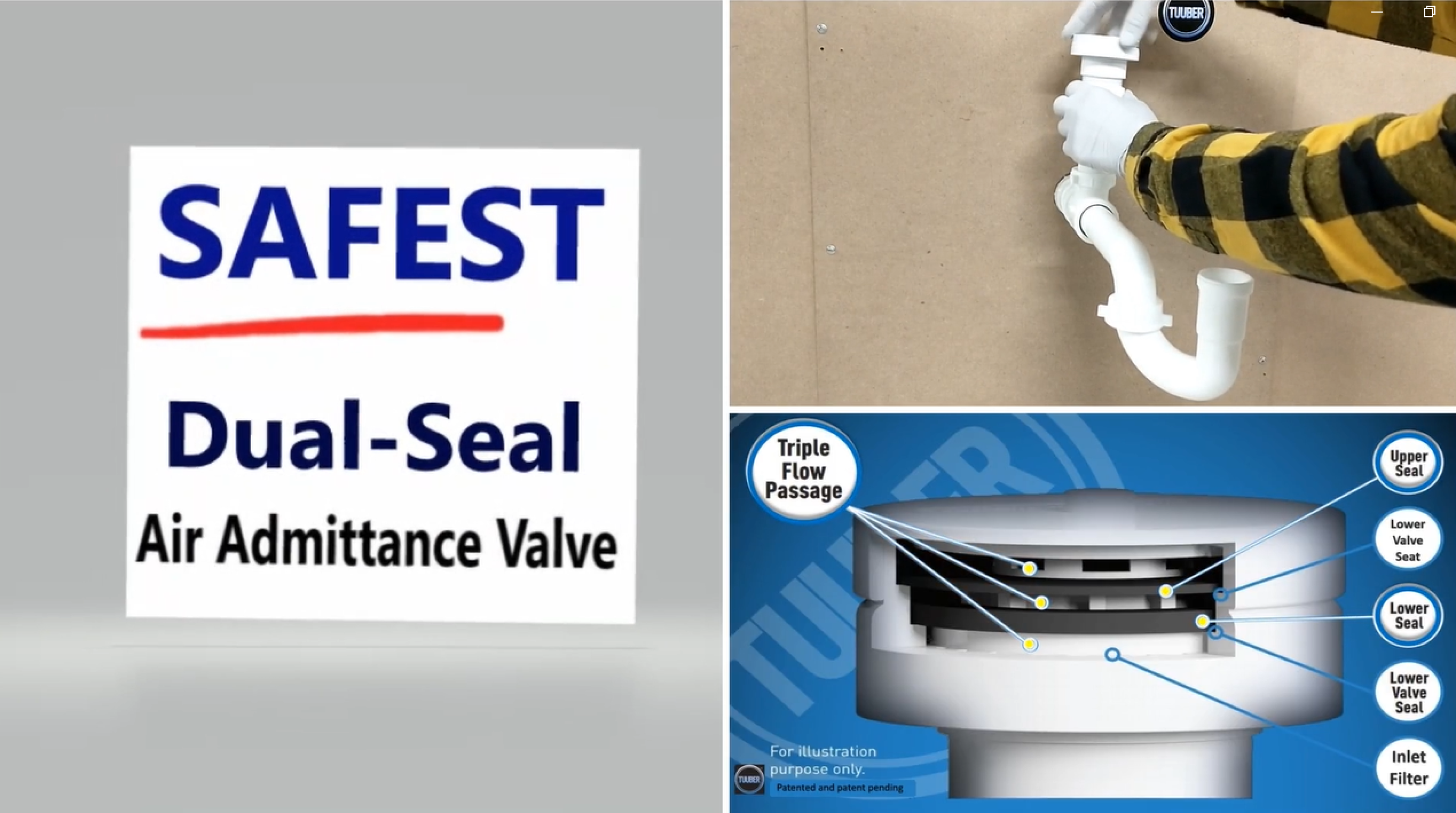 Plumbing Vent Kit Tuuber 1-1/2 Inch Air Admittance Valve With Sink Drain P-Trap Kit - Easy Install Vent Solution Bathroom Kitchen Plumbing