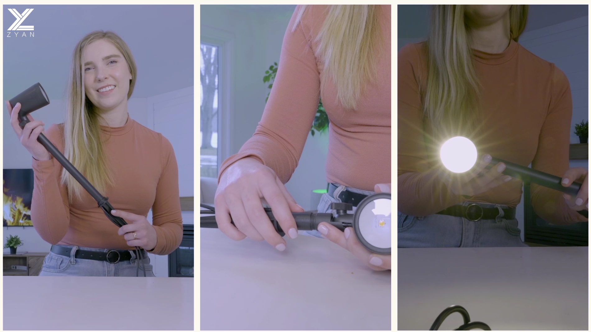 ZYAN 4 Pack 24W Smart Landscape Lights, Color Changing, Compatible