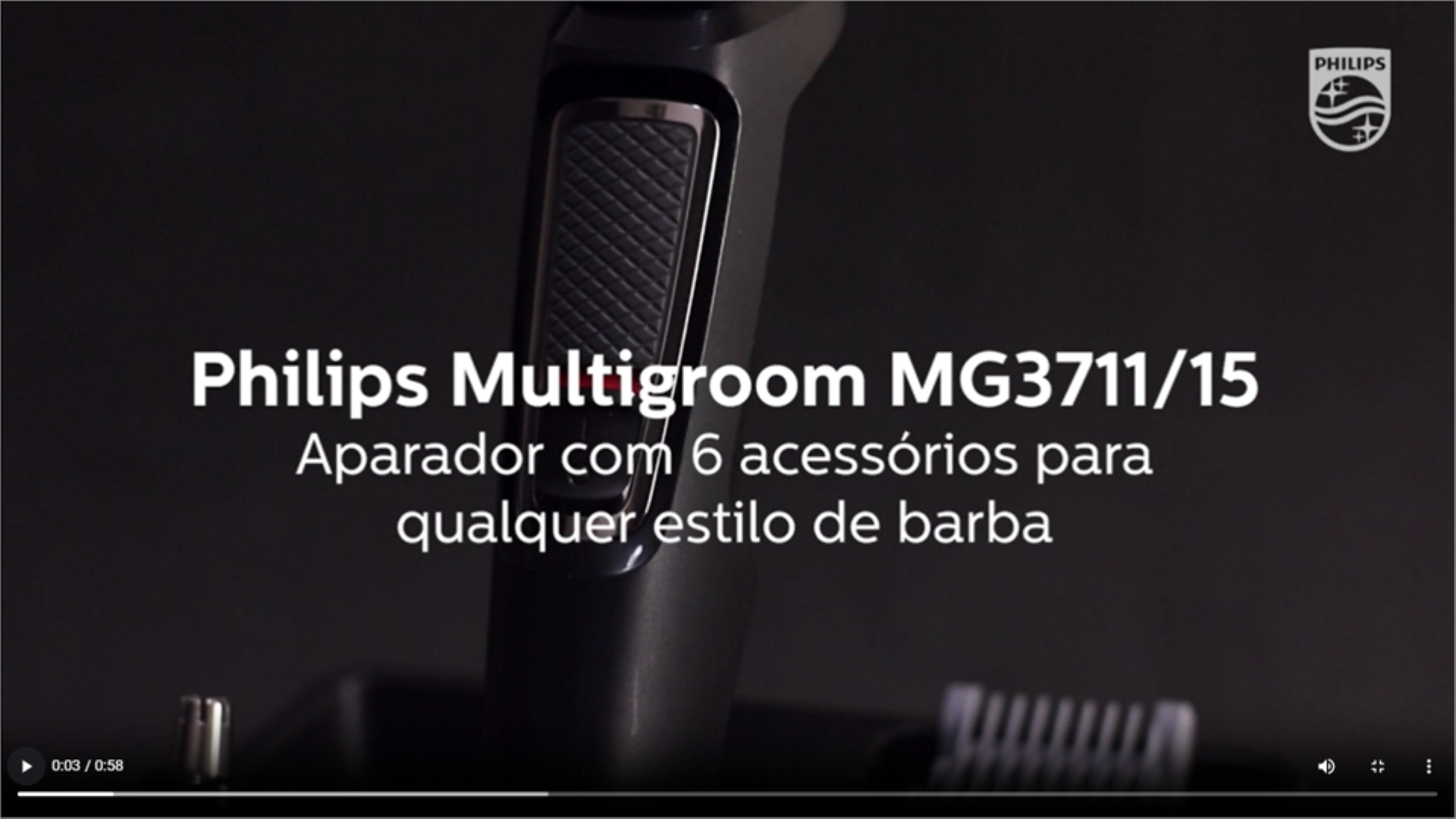 Aparador de Pelos Multigroom 6 em 1, lâminas auto afiáveis, Bivolt