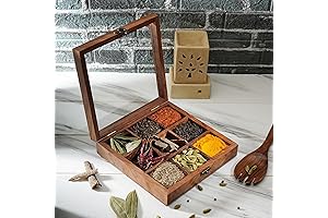 Ajuny Wooden Spice Box: The Ideal Spice Organizer for a Flavorful Kitchen