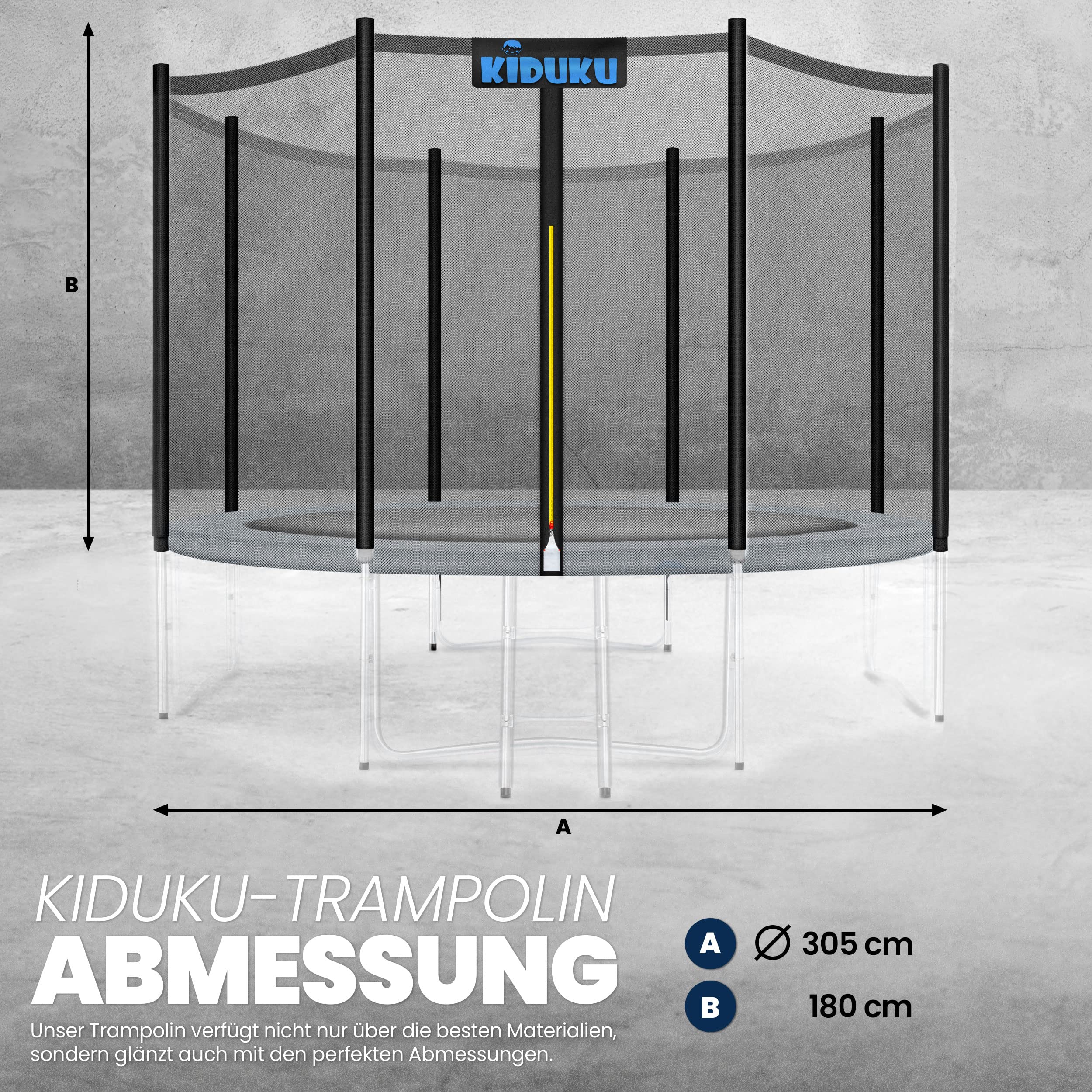 KIDUKU Trampolin Ersatznetz Sicherheitsnetz Trampolinersatznetz Ø 244 305 366 427 cm