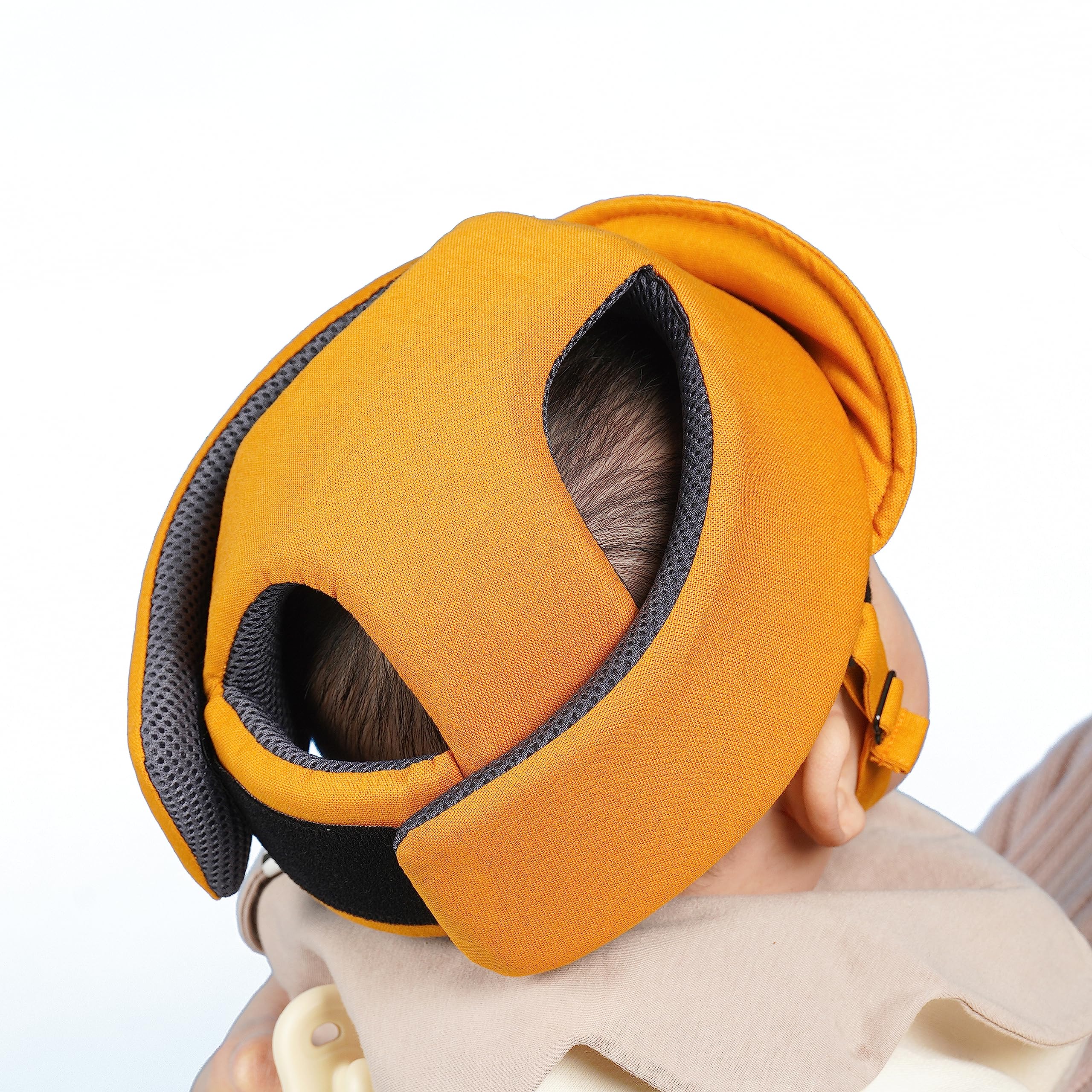 COMMU Baby Helmet for Crawling Walking Baby Head Protector(Mustard Yellow) - Toddler, Infant Baby Safety Headguard, Air-Mesh Ventilation, Ultra-Lightweight, Stable Support Y-Structure