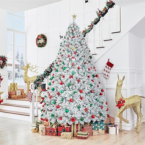 Miniatura 5 de Yaheetech Árbol de abeto artificial de Navidad con bisagras de alta calidad de 9 pies para decoración de fiesta en casa, oficina, con 2108