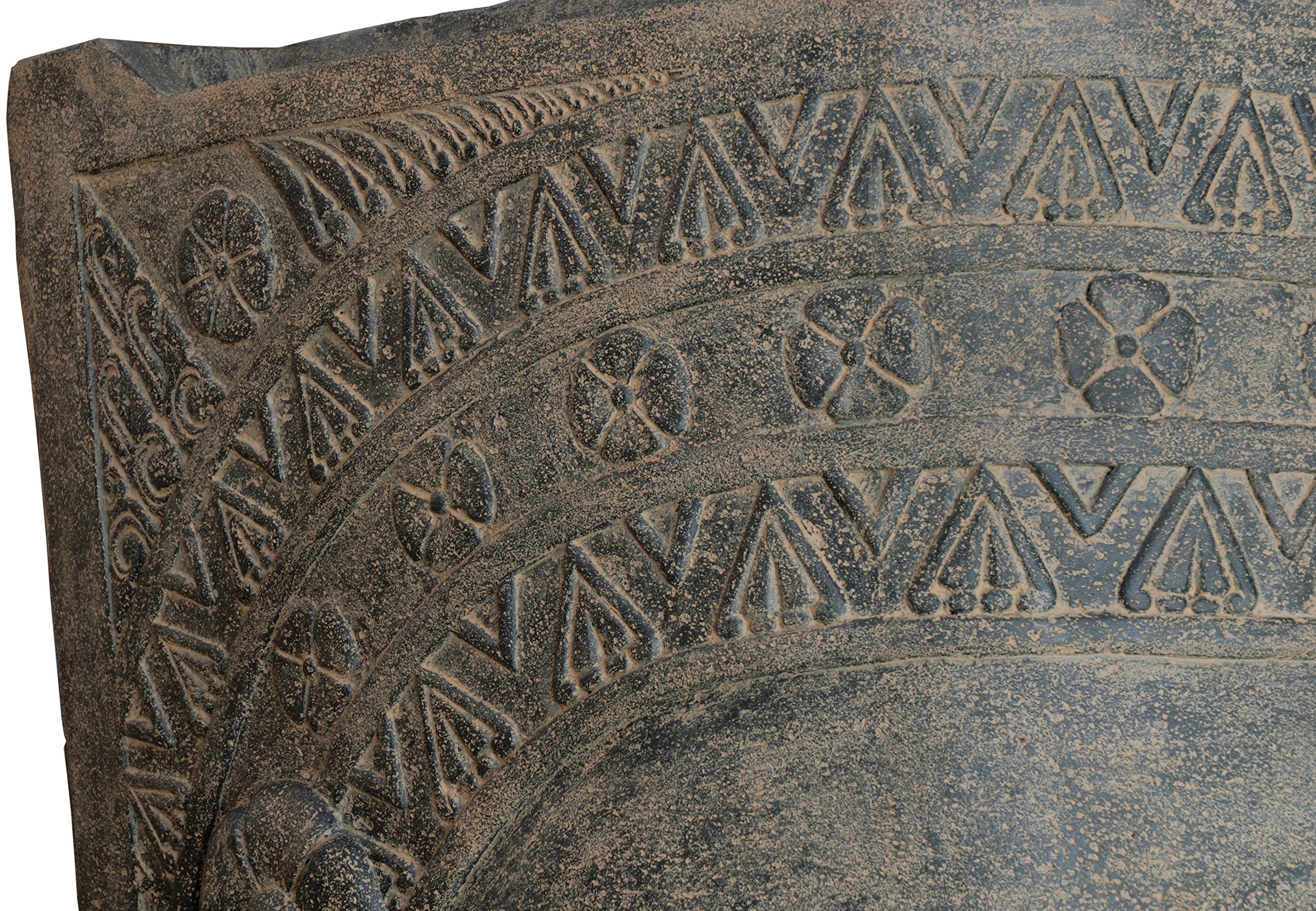 korb.outlet XXL wodospad Khmer głowa/Angkor Watt fontanna Budda figura ogrodowa/kamienna figurka lawy wodospad, na zewnątrz, odporna na mróz (190 cm)