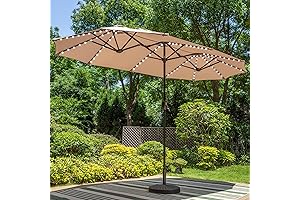 Upgraded 13ft UV Protection Outdoor Patio Umbrella with Solar Powered LED Lights