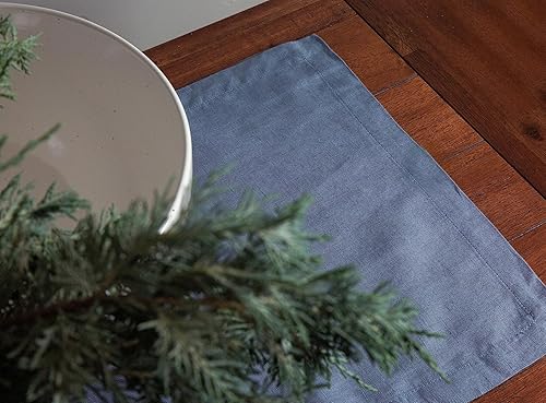 Miniatura 5 de AMAVI Servilletas de lino 100% europeas color azul pizarra  Servilletas de tela lavables de 20 x 20 pulgadas, Servilletas de tela para mesa