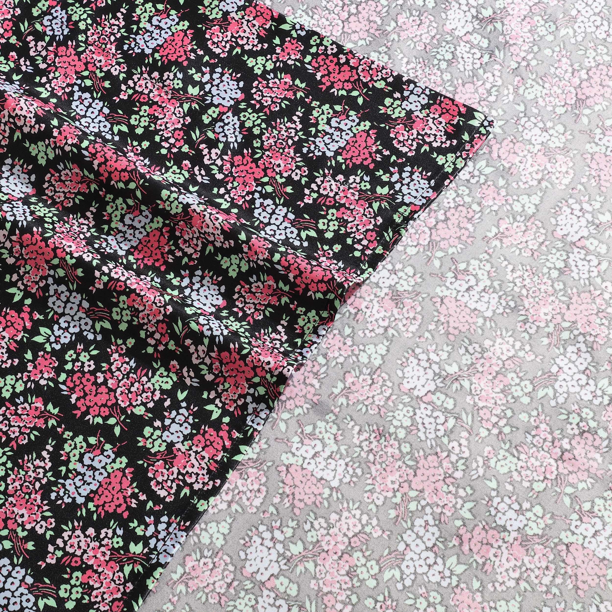 Betsey Johnson Lenzuola King Size In Raso Di Poliestere, Stampa Floreale Vintage Rosa, Set Lussuoso Con Lenzuolo Con Angoli E Federe - 5