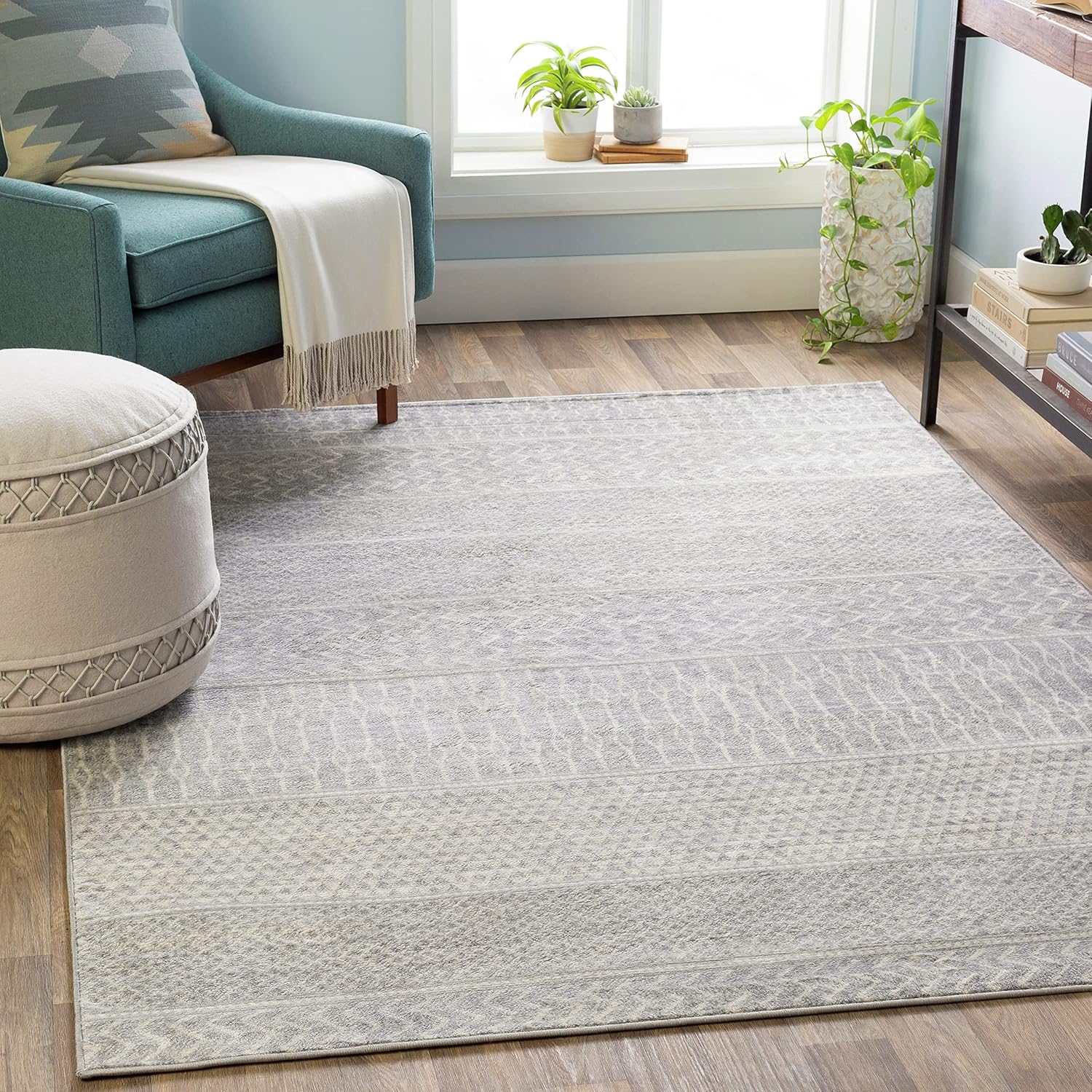 7'10" x 10'3" Abbie & Allie Rugs Monaco Moc-2304 Silver Area Rug