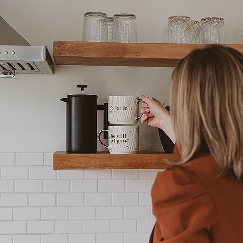 Miniatura 6 de SWEET WATER DECOR Tazas de café Tile  Novedosas tazas de café  Taza de café con mango dorado de 17 onzas  Apto para microondas y lavavajillas