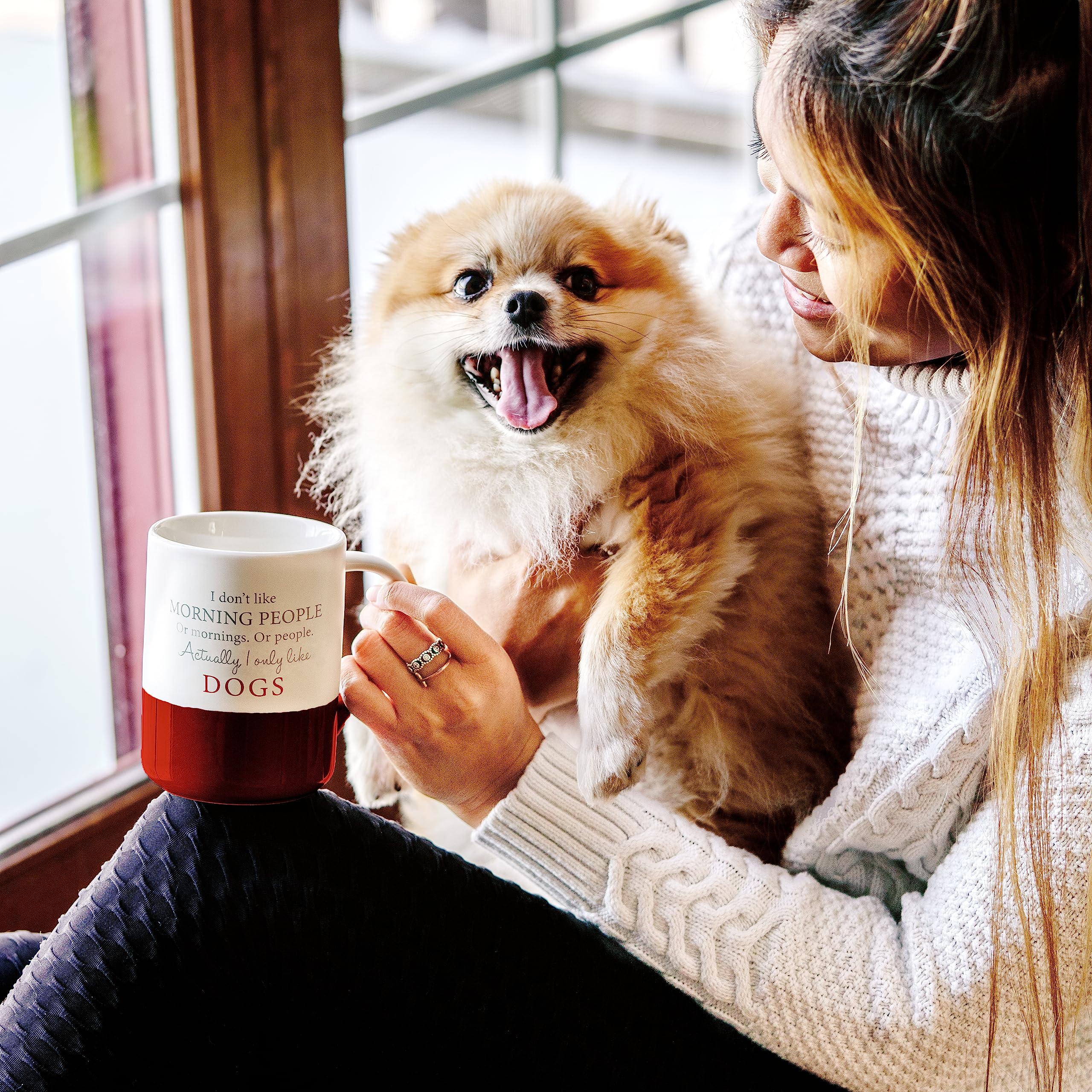 Pavilion - Botón de silencio - Taza de café grande de 18 onzas, regalo sarcástico para padres, taza de café para mamá, tazas de café para papá, 1 unidad (paquete de 1), 5 x 4.75 pulgadas, blanco y