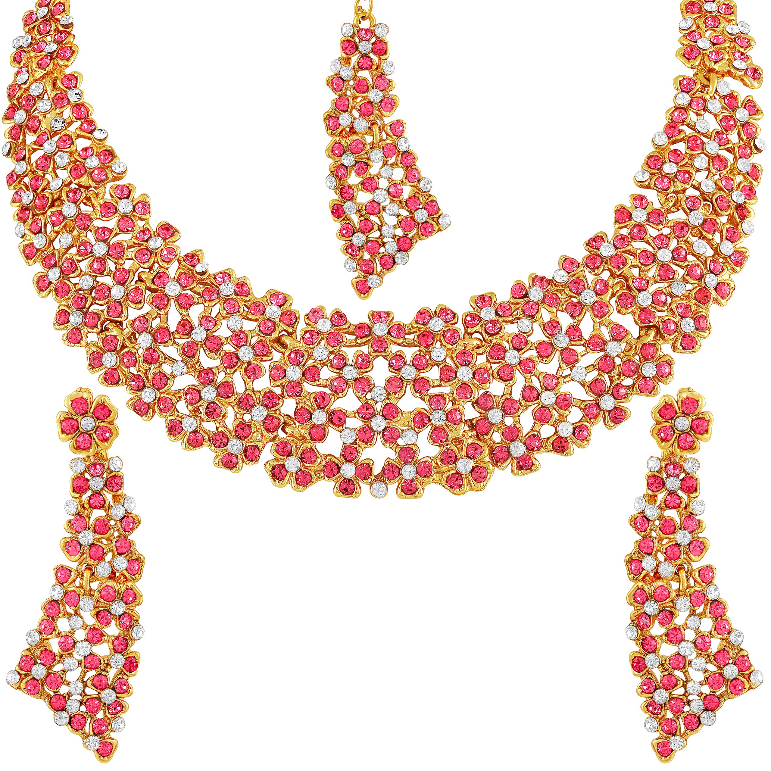 Vatsalya Creation Pink Traditional Diamond Necklace Set (B01KRNQNQO) Amazon Price History, Amazon Price Tracker