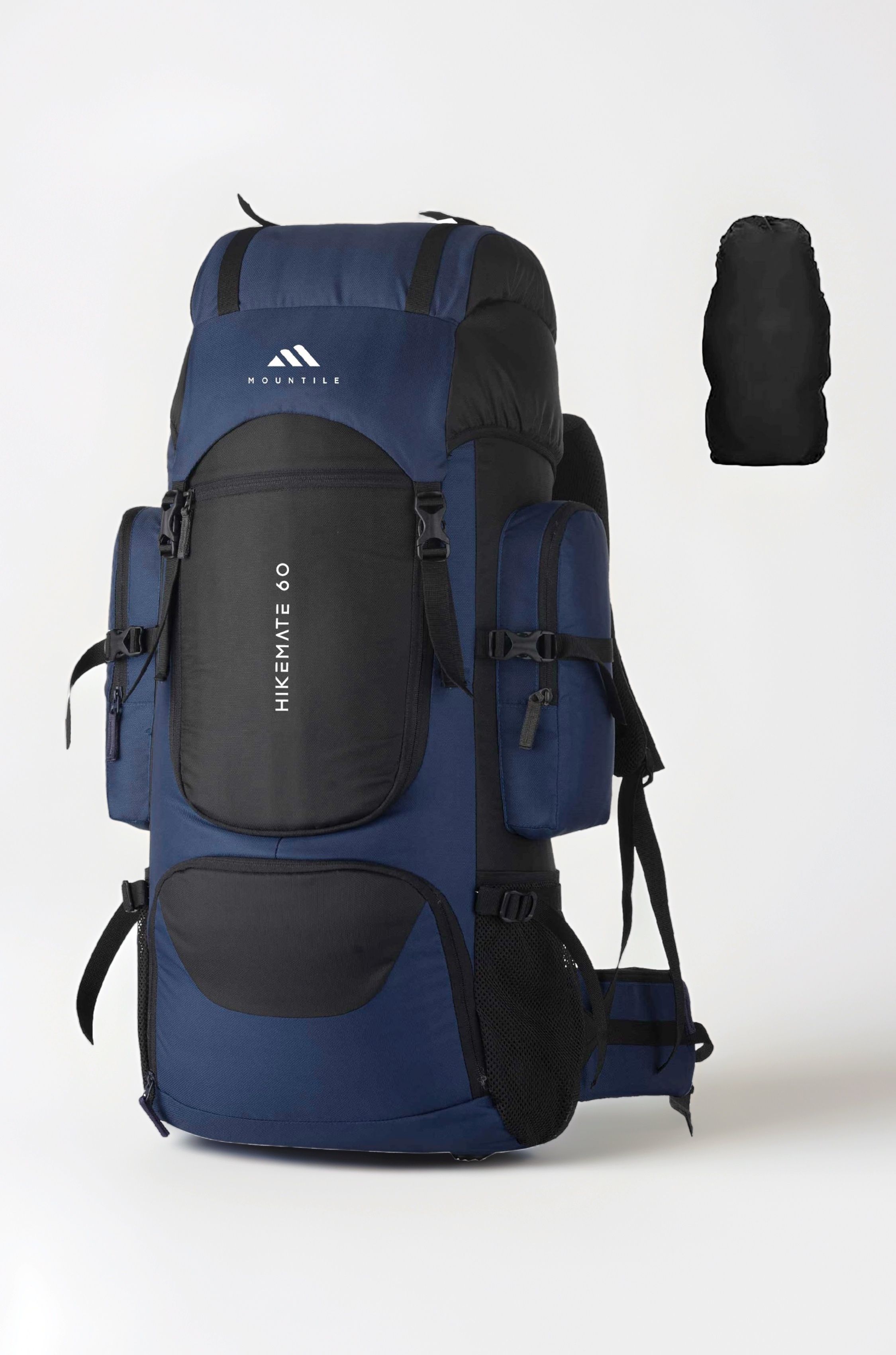 HIKEMATE 60L Travel Backpack with Water Proof Rain Cover, Shoe Compartment - Camping Hiking Rucksack Trekking Bag - MTL02
