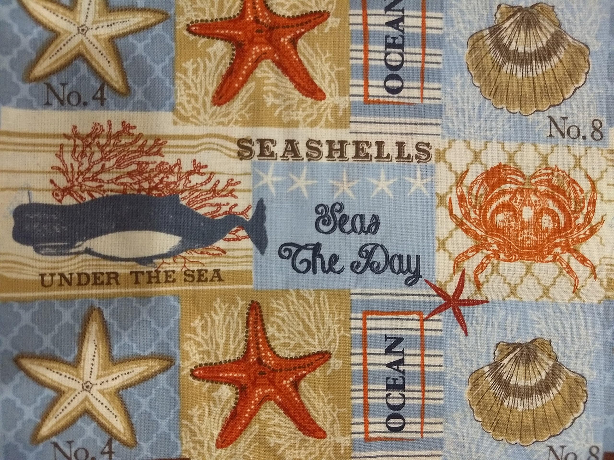Large Serving Bowl Microwavable Potholder or Serving Bowl Cozy - Seas the Day Beach Theme Print
