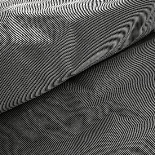 Miniatura 6 de Eikei Juego de funda de edredón de pana de terciopelo de algodón puro, tela natural, estilo casual y moderno, ropa de cama reversible a rayas, color