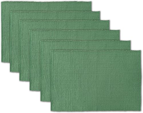 Miniatura 2 de AVKA Studio Paquete de manteles de algodón acanalado y servilletas con estampado de algodón, paquete de 6 unidades, color verde