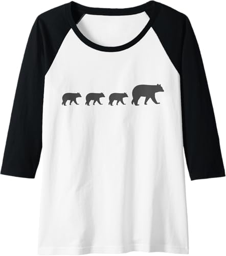 Miniatura 6 de Mama Bear Three Cubs Cute Mothers Day Gift Raglan Baseball Tee Black/White,Dark Heather Grey/White,Navy Blue/White,Royal