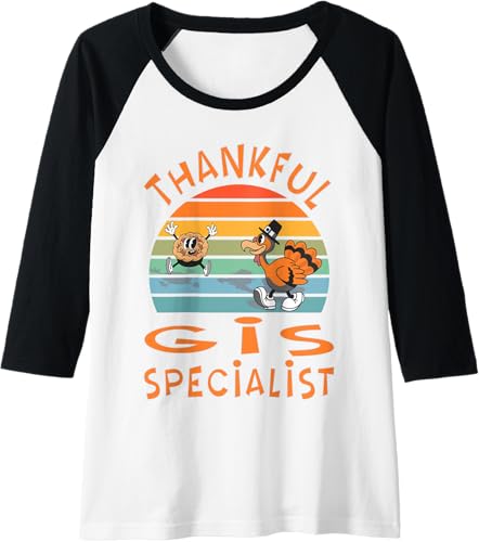 Miniatura 3 de GIS Specialist Job Funny Thanksgiving Raglan Baseball Tee