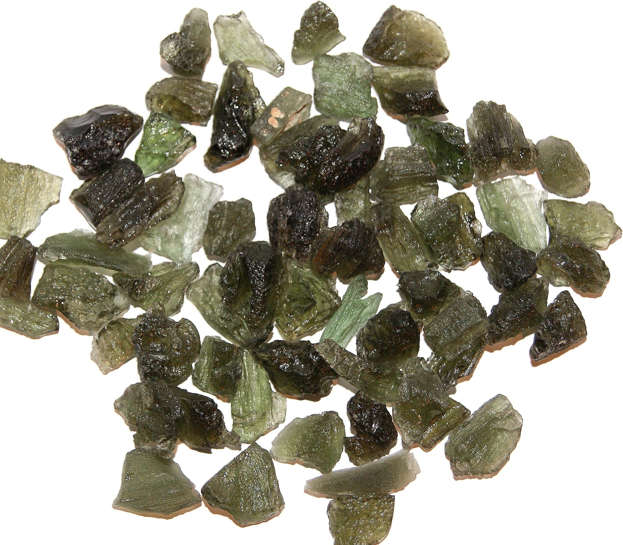 Moldavite Specimens Rare Genuine 6 Grams Set 16-24 Pieces 4mm - 9mm