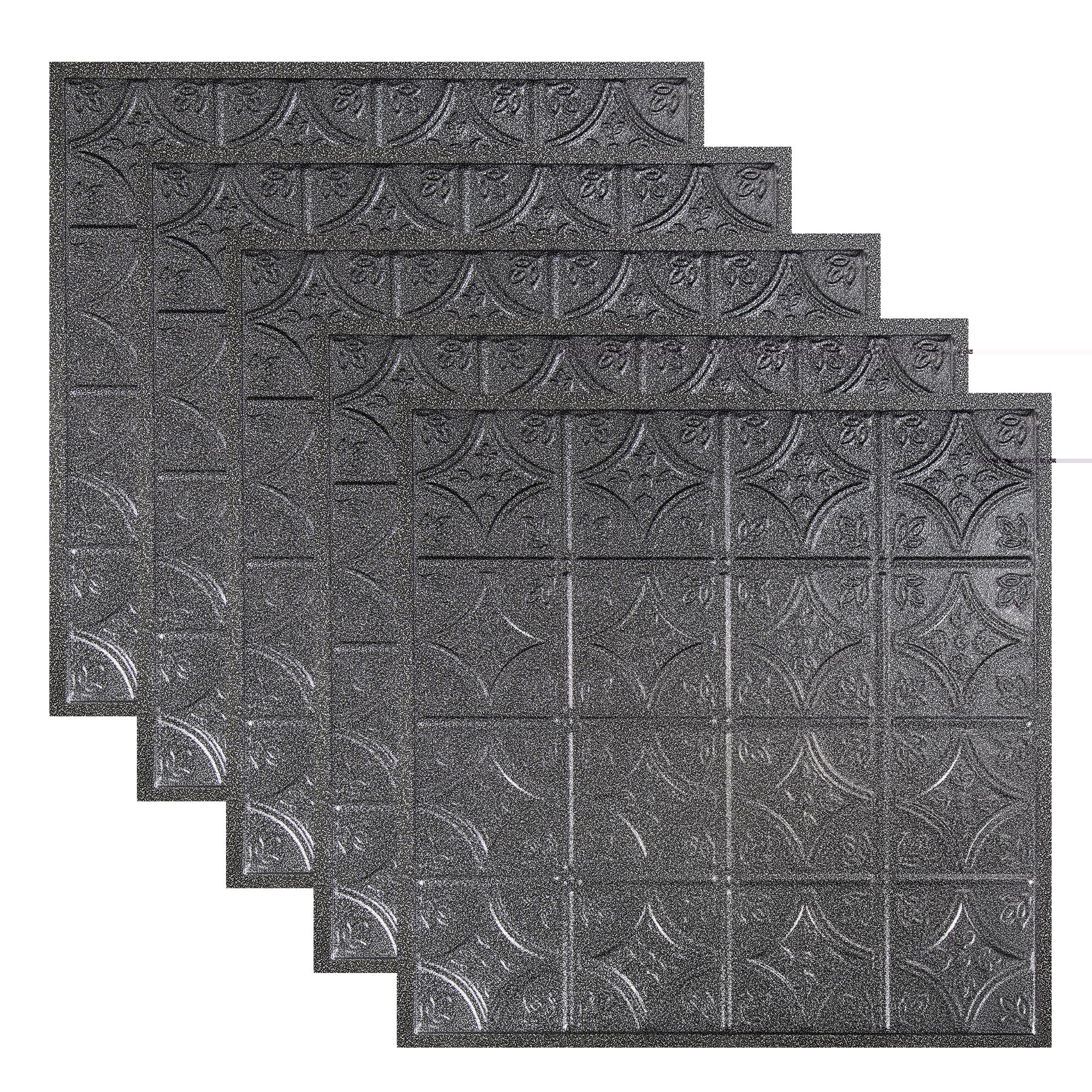 Hamilton Pewter 2ft x 2ft Lay in Ceiling Tiles - Perfect for DIY and Home Renovation Projects - Easy to Install (5 Pack)