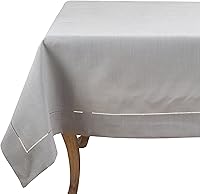 Vista 111 de SARO LIFESTYLE Mantel con borde cosido con dobladillo, negro, 72"x72