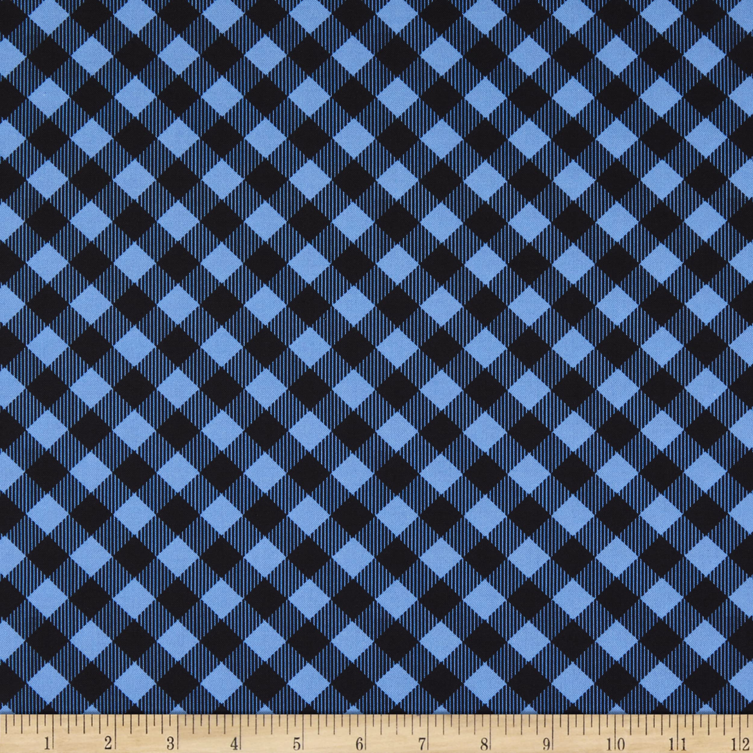 Kanvas Blueberry Hill Blueberry Hill Gingham Blue Black, Fabric by The Yard