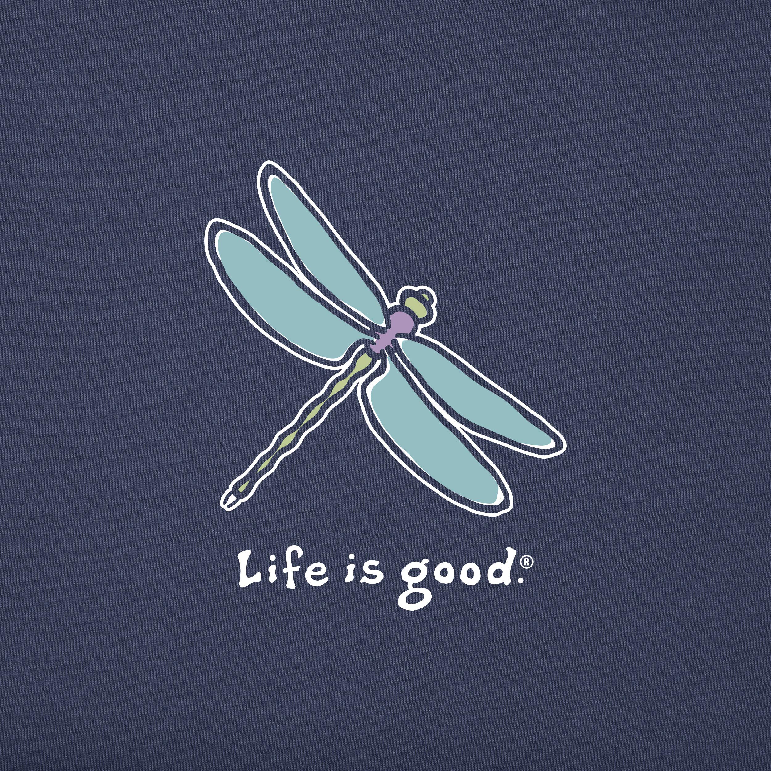 Life Is Good Damen Vintage Crusher Classic Dragonfly T-Shirt athletische T-Shirts