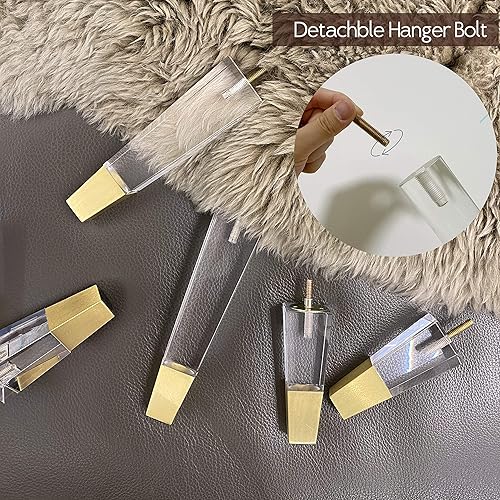 Miniatura 5 de JEREVER Juego de 4 patas acrílicas de repuesto para muebles, patas de sofá, decoración moderna y transparente, patas cuadradas (4.7 pulgadas