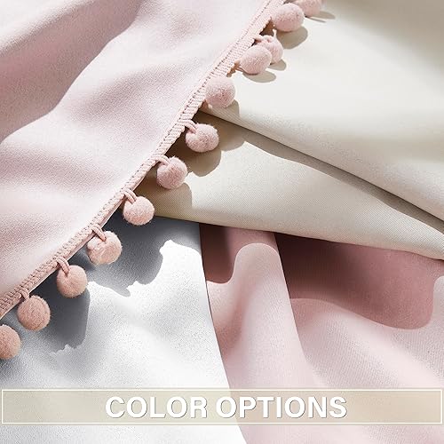 Miniatura 6 de Jubilantex Cortinas opacas beige 99% opacas para tratamiento de ventanas, 95 pulgadas de largo con ojales que reducen el ruido, 2 paneles para