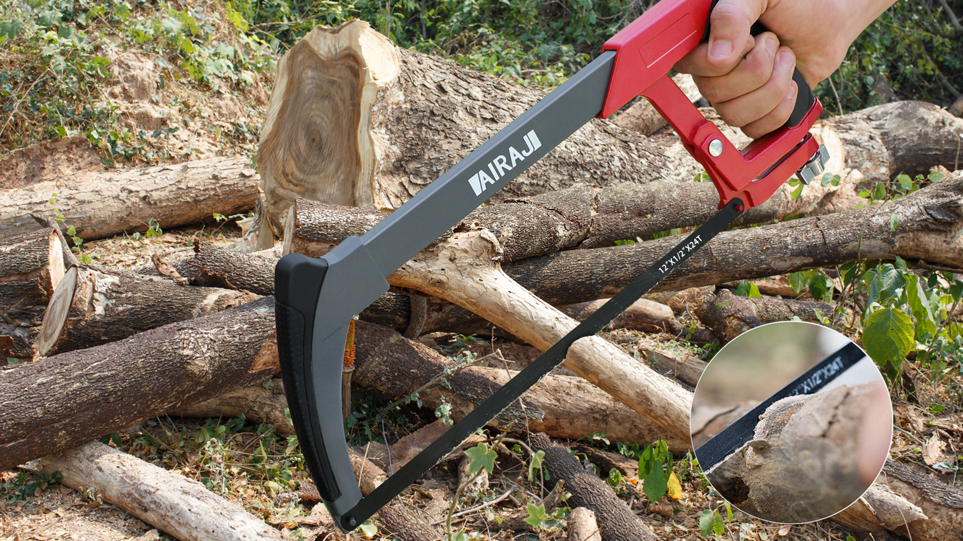 MAXPOWER Metallsäge 300mm Mit 10 Ersatzblättern - Bimetall Bogensäge Für Metall, Holz, PVC