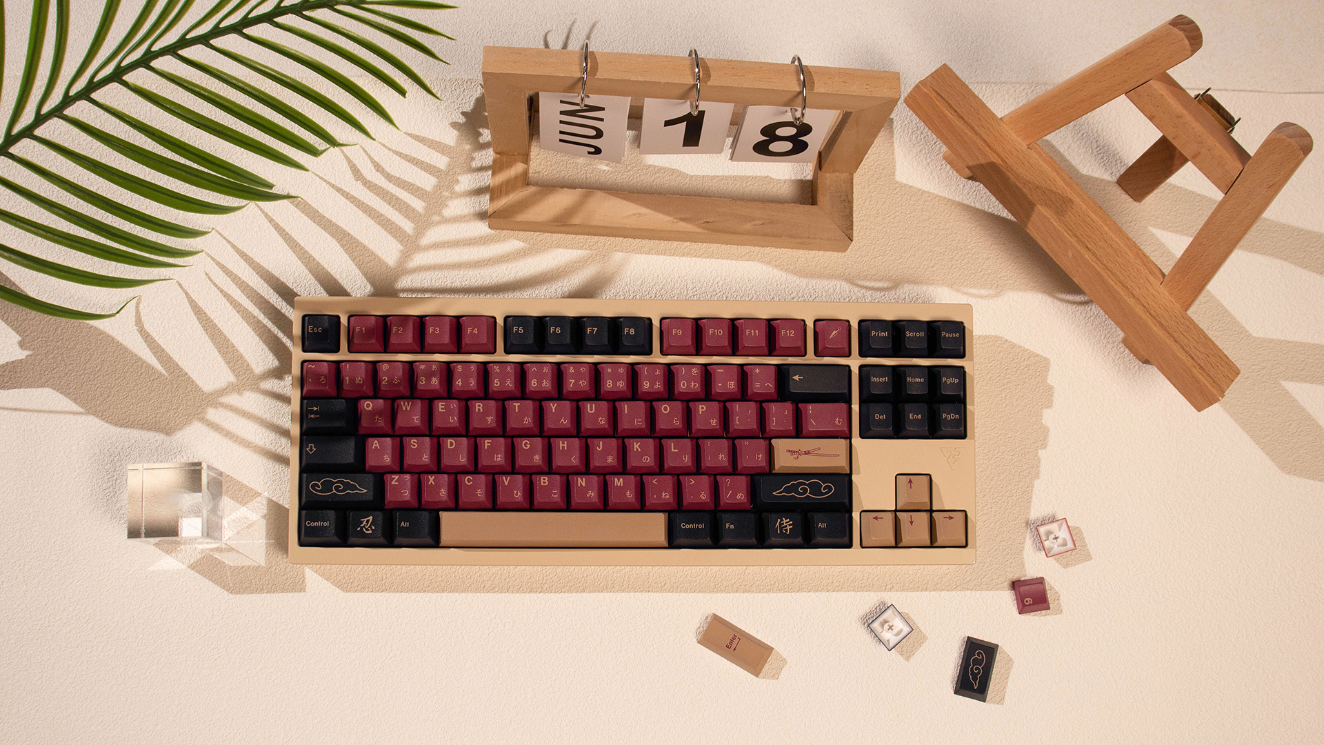 cherry.0329様 Red Samurai Keycaps 129 Keys Cherry Profile Dye Sub PBT