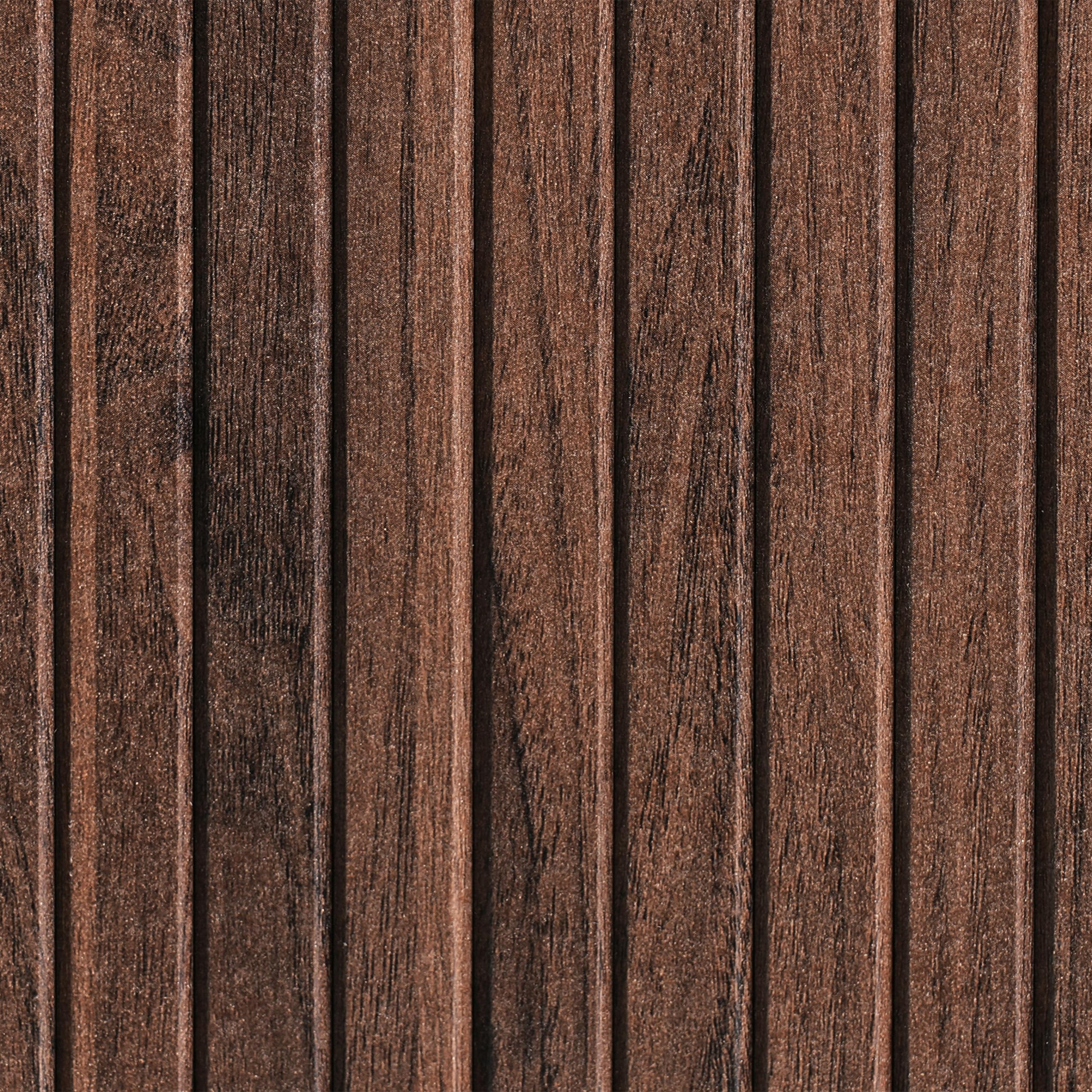 Beliani Aparador Retro Puertas correderas MDF Patas de Metal Madera marrón Oscuro Bradley