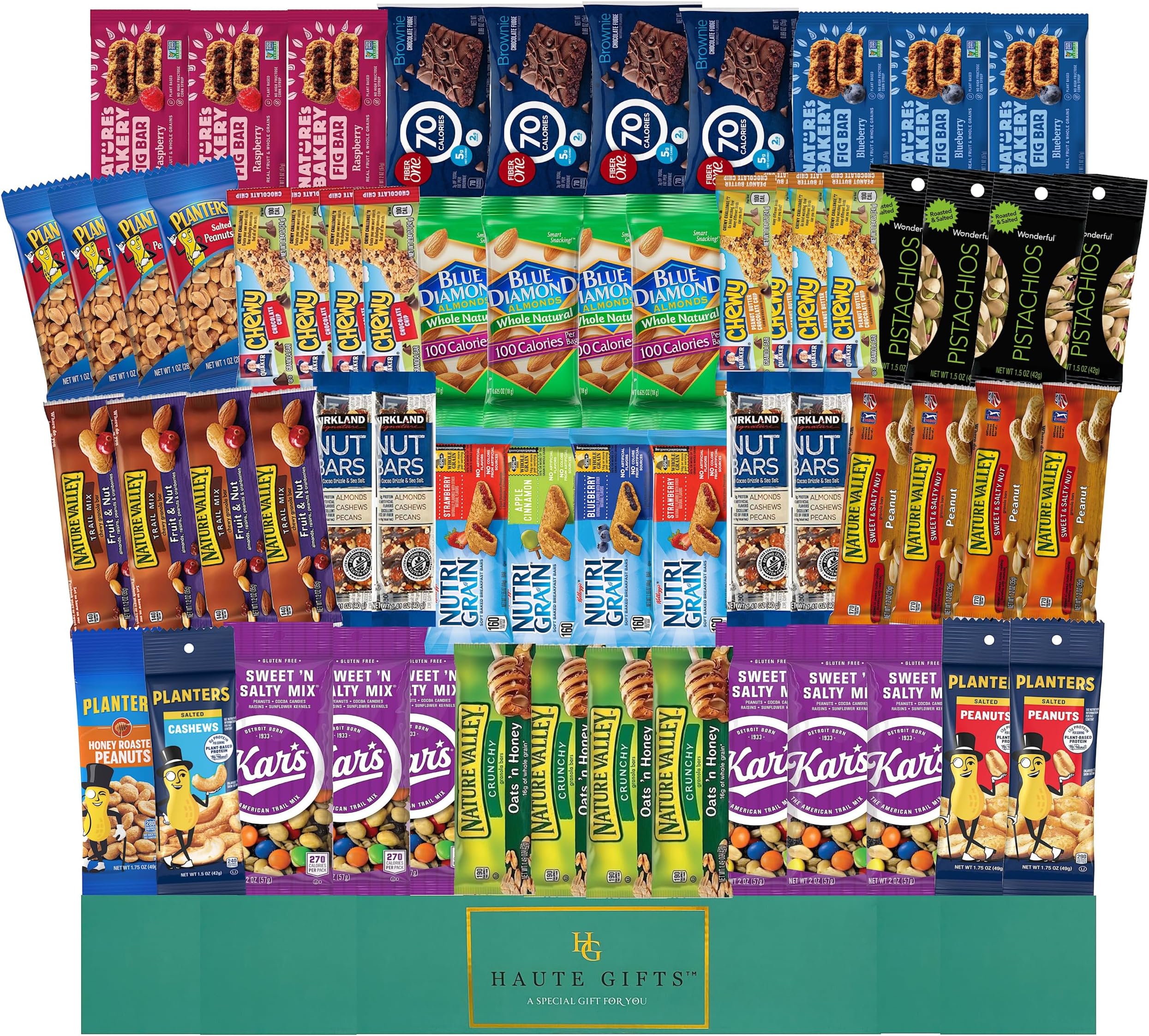 Ultimate Healthy Care Package (60 count), Snacks, Bars & Nuts Bulk Variety Pack - Healthy Travel Snack Box - Military Care Package, Variety Gift Pack for Office, Military, Travel, Students, Final Exams, Outdoor,