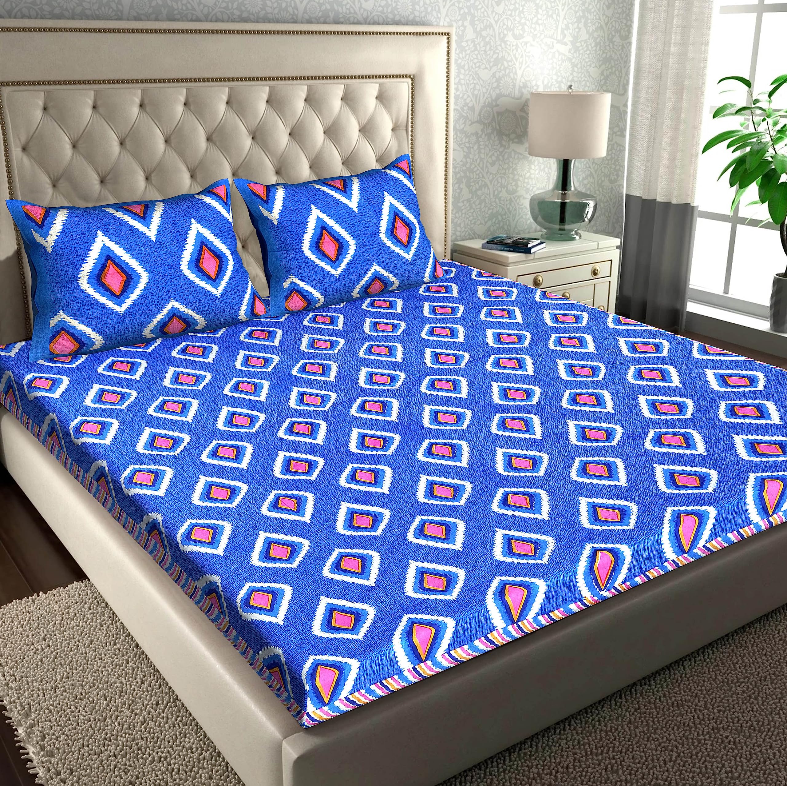 See full amazon price history chart for RajasthaniKart® Pure 100% Cotton Double Bed Sheet with 2 Pillow Covers (Bedsheet for Double Bed Cotton, Blue, 5289) RajasthaniKart® Pure 100% Cotton Double Bed Sheet with 2 Pillow Covers (Bedsheet for Double Bed Cotton, Blue, 5289) (B0C74NYDSV) Amazon Price History, Amazon Price Tracker