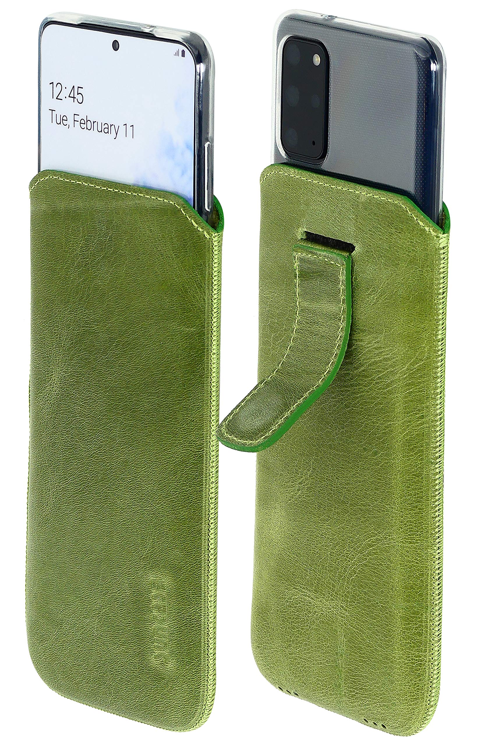 Custodia In Vera Pelle Suncase Per Cubot C30: Sottile Con Apertura Magnetica (Blu)