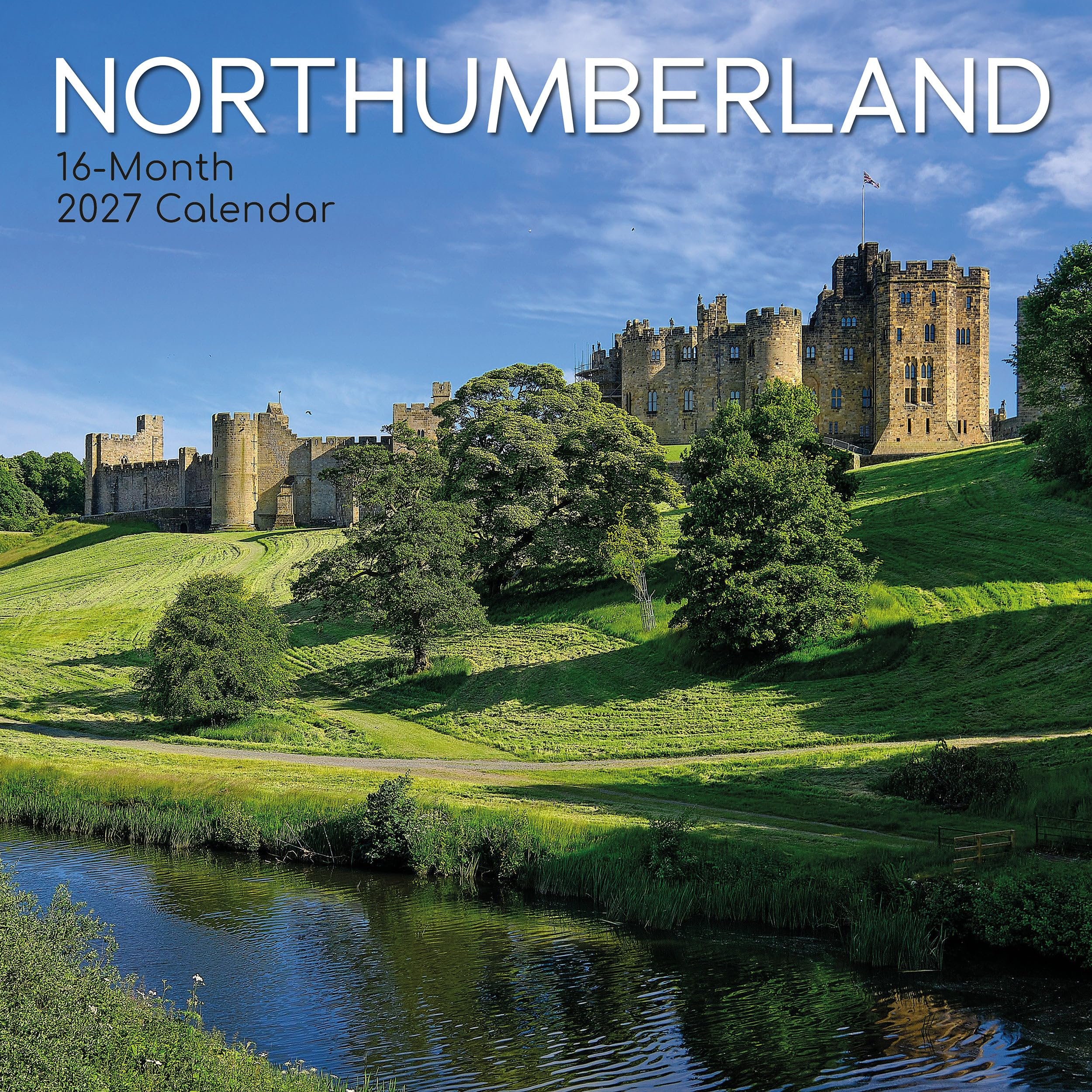 TGSC | Northumberland 2026-2027 Calendar, 16-Month Square Wall Calendar (Sept 2026-Dec 2027), UK Planner with Castle Photography, Home or Office Organiser | 30 x 30 cm