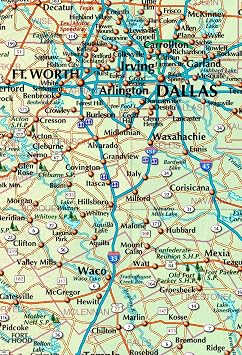Texas Wall Map - Laminated 39w x 36h