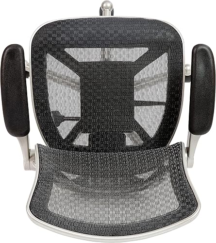 Miniatura 8 de Flash Furniture Warfield Silla de oficina giratoria ejecutiva de malla negra transparente con marco plateado grafito y brazos abatibles