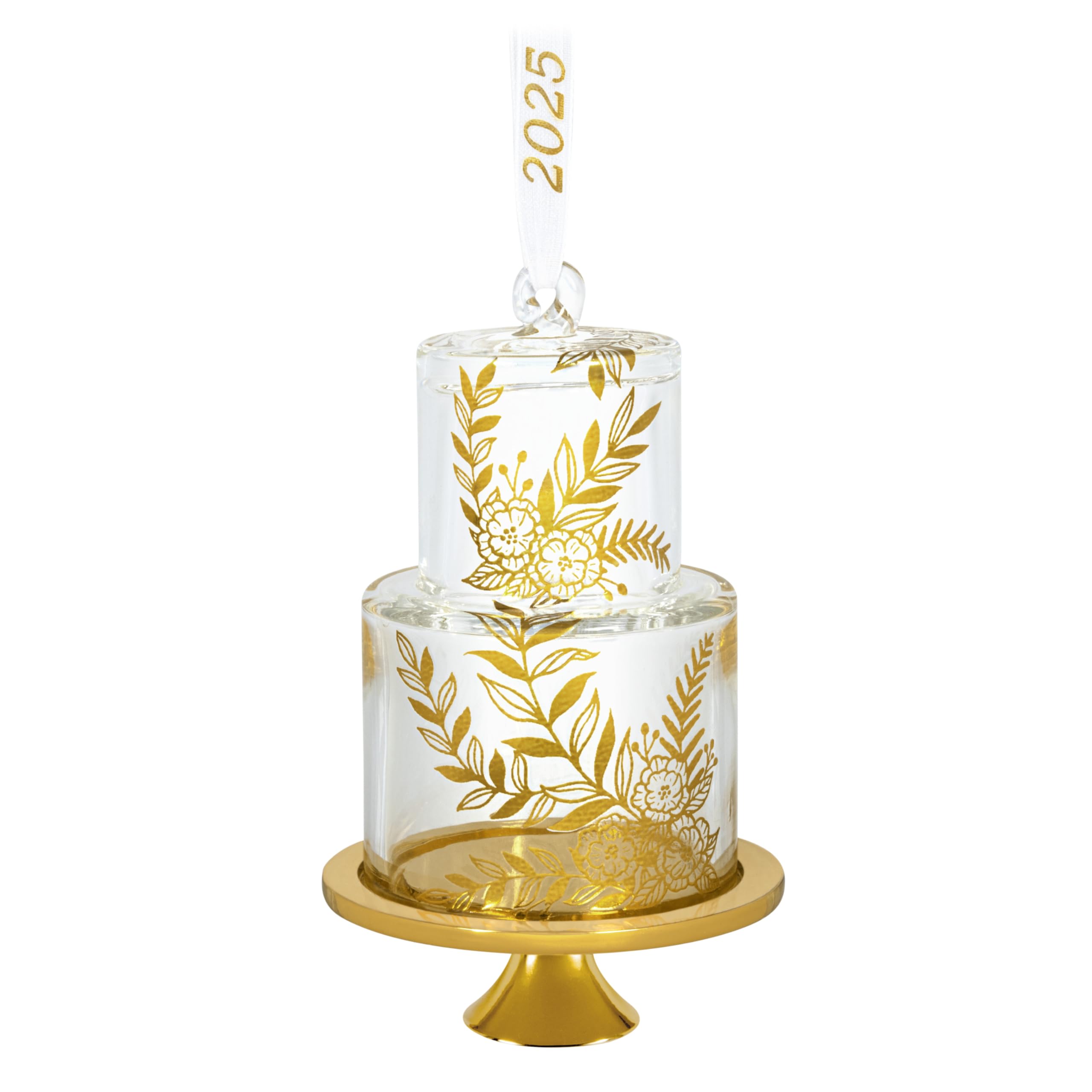 Hallmark Keepsake 2025 Wedding Cake Christmas Ornament 2025, Our Sweet Beginning 2025, Glass, Wedding Gifts