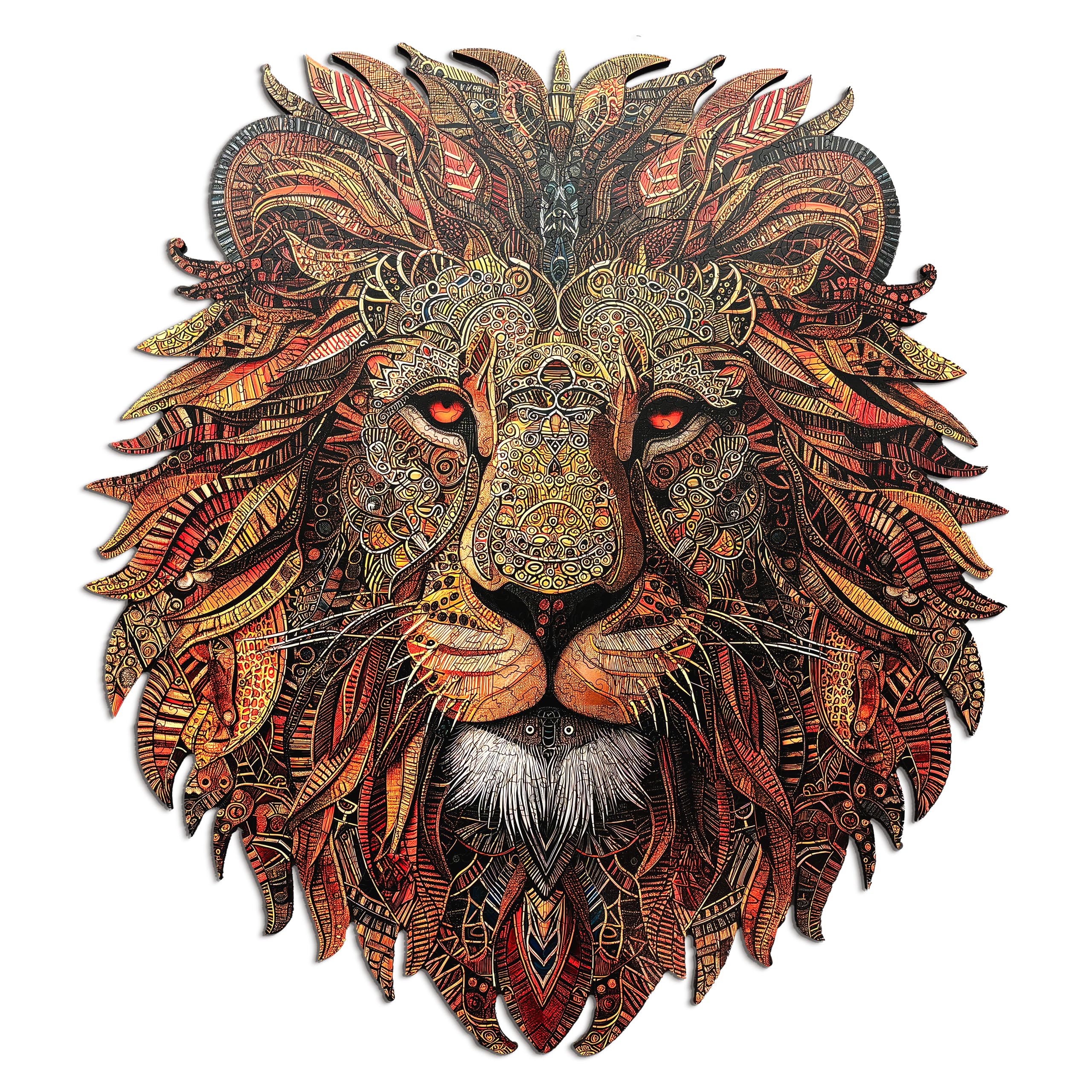 WOODZZLE Puzzle de Madera León - Animales con Formas Únicas -Encaje Preciso Corte Láser - Regalo Premium para Adultos - para Enmarcar y Decoración - Varios Tamaños (55x 60 cms Diamond 800pcs)