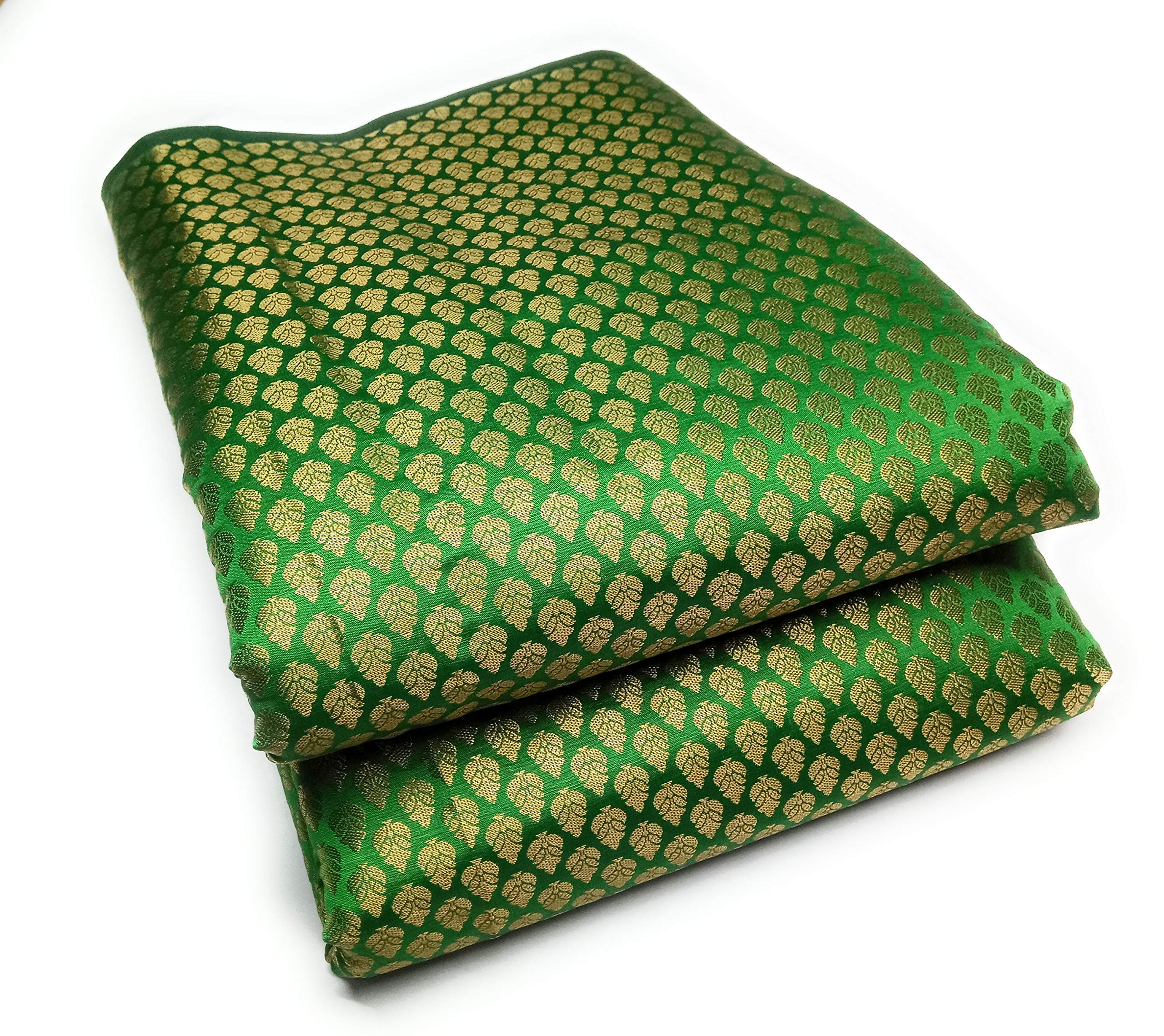 Women/girls unisex ethnic unstitched brocade silk with golden jacquard work solid fabric/cloth/dress material for suit, sherwani, lehnga, blouse, saree, kurti etc.-image-43