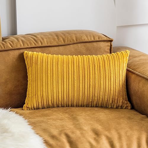 Miniatura 486 de UGASA - Juego de 2 fundas de almohada de terciopelo a rayas, funda decorativa para cojín con cremallera oculta para el hogar, sofá, dormitorio,